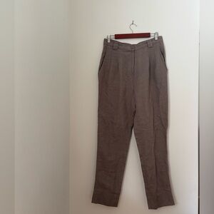American Apparel stone grey high waisted linen 90s style trousers